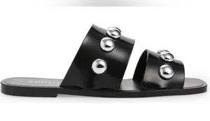 NEW Schutz Square Toe Lizzie Slide~Black~Jelly~10 / 40 ~Gorgeous Statement Shoes thumbnail 3