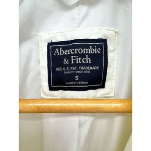 Abercrombie & Fitch Linen Blend Blazer Double Breasted Ivory‎ Women's Size Small thumbnail 3
