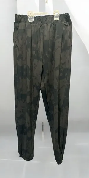 Women's Dark Camo Athletic Running Joggers Track Pants Size Large L thumbnail 1