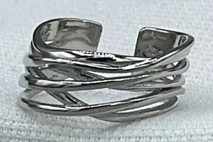 Sterling silver layered ring size 8.5 thumbnail 1