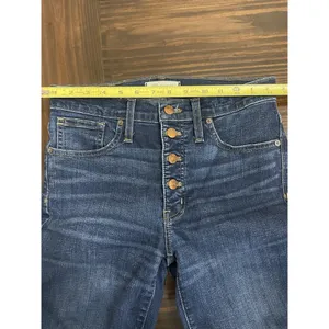Madewell Jeans Womens 28T Blue 9" Highrise Skinny Raw Hem Button Fly Fade thumbnail 10