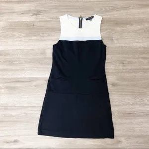 Sanctuary Colorblock Mod Shift Mini Dress Black White Blue S thumbnail 4