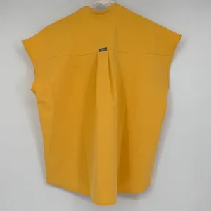 NWT FIGS Rafaela Oversized Scrub Top M Lifesaver Yellow Mandarin Collar thumbnail 2