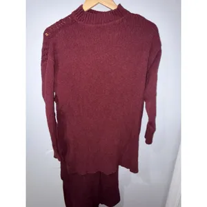 Free People‎ Women's Around The Clock Knit Sweater Pants Set Maroon Size XS H thumbnail 6