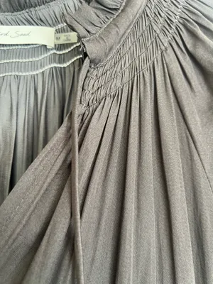 Mustard Seed Charcoal Gray Pleated Tiered Mini Dress thumbnail 5