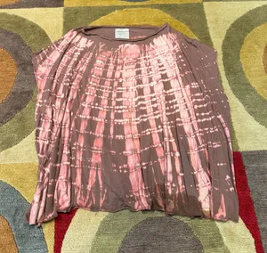 AllSaints Anaconda Flowy Tie Dye Tee Shirt Loose Oversized Pink Brown Size US 4 thumbnail 1