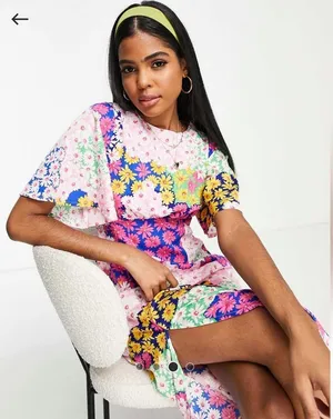 Flutter sleeve midi tea dress in mixed floral print, size s (us 4) thumbnail 9