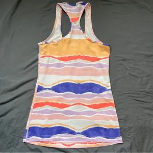 Lululemon Multicolor Striped Racerback Cotton Tank Top Scoop Neck Women XS thumbnail 4