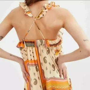 NWT‎ Zara paisley mixed print ruffle maxi dress thumbnail 5