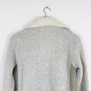 Anthropologie Sleeping on Snow Beige Sherpa Lining Coat Long Sweater thumbnail 5