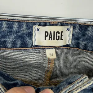 Paige Sarah Straight Jeans 24 High‎ Rise Blue Denim Made in USA thumbnail 4