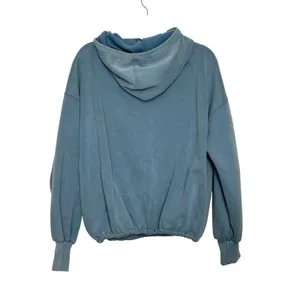 BIBI Blue Quarter Zip Hoodie Small Pullover Sweatshirt Kangaroo Pocket Cozy thumbnail 3