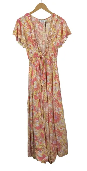 Hello Molly Natural Heights Floral Jumpsuit Size 4 thumbnail 1