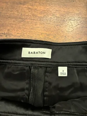 Aritzia Babaton Faux Leather Pants Women’s 2 Black Straight Wide Leg thumbnail 2