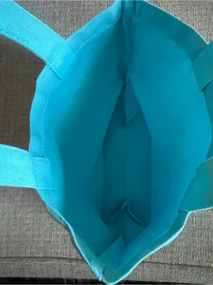 Women’s Aqua Blue Canvas Mid Size Floral/Bike Design Tote Bag NWT thumbnail 5