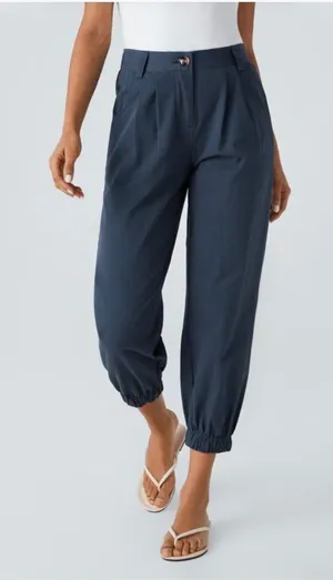 Halara XS Regular Navy Blue Cotton Elastic Waist Joggers thumbnail 1