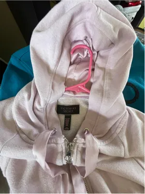 Women's Victoria's Secret Zip-Up Hoodie Pink Size L thumbnail 3