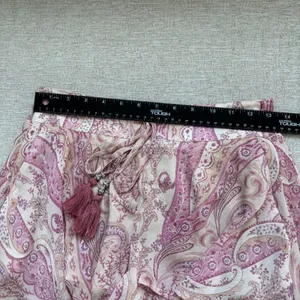 H&M Skort Shorts Size Small Pink Paisley Flowy Tassel Bohemian Fairy Dreamy thumbnail 6