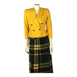 Vintage PETITE SOPHISTICATE yellow double breasted power blazer size 2 thumbnail 3