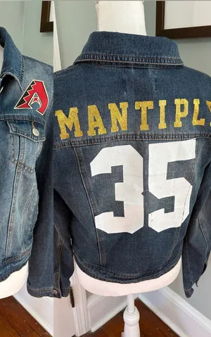 Tiny Turnip Arizona Diamondbacks Denim Jacket Baseball Size Large Blue thumbnail 1