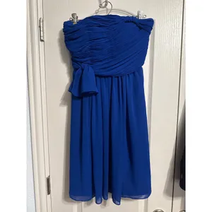 Calvin Klein Empire Waist Strapless Ruched Chiffon‎ Cocktail Dress Wedding Guest thumbnail 2