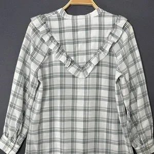 Madewell Shirt Dress Size Small Plaid Ruffle Long Sleeve‎ Button Down Western thumbnail 9