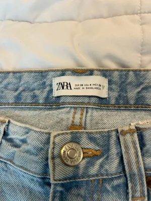 Zara Wide Leg High Waisted Denim Blue Jeans Size 4 thumbnail 4
