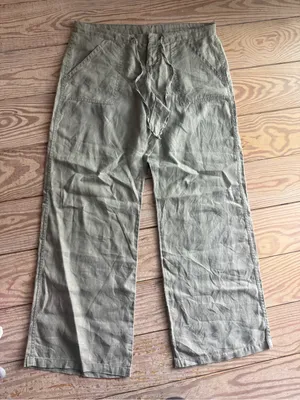 Y2K GAP 100% Linen Wide Leg Drawstring Pants size 2 thumbnail 1
