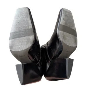 Sam Edelman Suzette Black Patent Square Toe Buckle Block Heel Ankle Boots 8.5M thumbnail 9