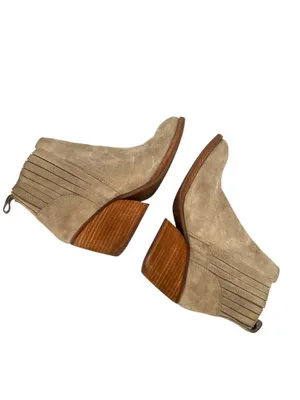 Kork-Ease Cinca Suede Tan Ankle Boots Block Heel Size 10 Boho Chic Cowgirl thumbnail 4