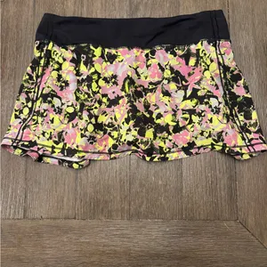 Lululemon Pace Rival Mid-Rise Skirt skort Inflected Highlight Yellow Black 8 thumbnail 6