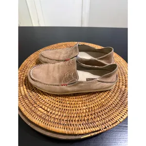 OluKai Women Tan Leather Slip On Loafers Embossed Drop In Heel Shoes thumbnail 4