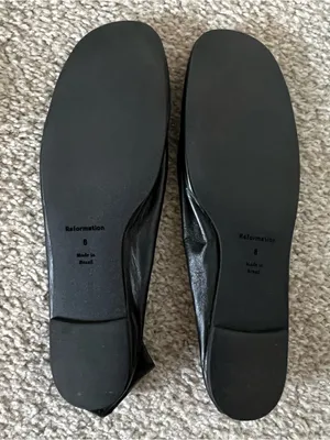 New Reformation Blaine Flat Black Leather Size 8 thumbnail 10