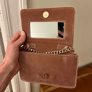 Anthropologie Velvet Mini Bag with Gold Chain thumbnail 3