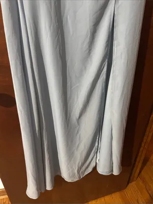 Birdy Grey Strapless Light Blue Bridesmaid Gown with Side Slit thumbnail 3