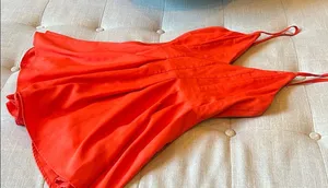 Rumor Boutique Orange Pleated Romper Size Small thumbnail 1