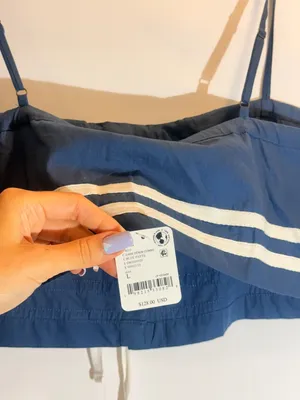 NWT Free People Fischer Navy White Nautical Sailor Striped Cropped Top Size L thumbnail 8