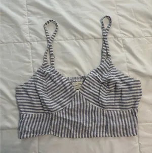 Target Nautical blue and white crop top thumbnail 1