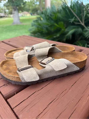 Birkenstock Arizona Soft Footbed Taupe Suede Sandals EU 37 US 6.5 $155 thumbnail 5