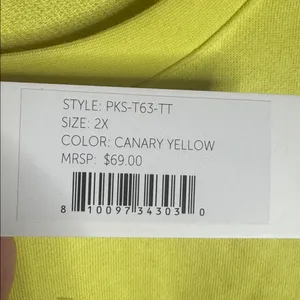 NWT PSK Collective Canary Yellow Sweatshirt & Joggers Set Size 2X | Athleisure thumbnail 6