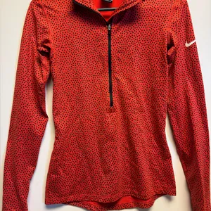 Nike Red and Black‎ Dotted Half-Zip Top. Nike pro dri fit. thumbnail 1