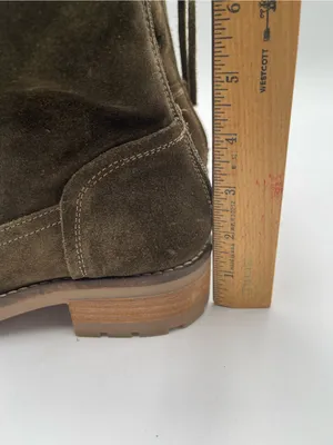 Antonio de Faria Mila Olive Green Suede Ankle Boots Western Zip Portugal Sz 7.5 thumbnail 13