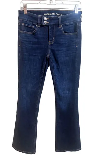 American Eagle Kick Boot Jeans Womens 4 Dark Blue Excellent Next Level Stretch thumbnail 1