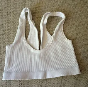 Free People Happiness Runs Scoop Neck Bra White M/L thumbnail 6