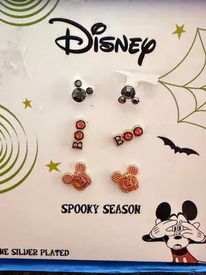 Disney Kids Spooky Season Earring Set - Black, Orange & Gold thumbnail 1