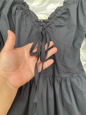 Hill House Black Smocked Mini Dress XS Cotton Whimsigoth Cottagecore thumbnail 6