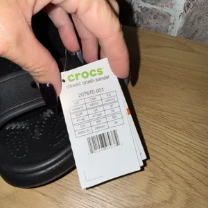 Crocs Classic Crush Sandal Womens 10 Mens 8 Black Platform Slides New NWT thumbnail 5