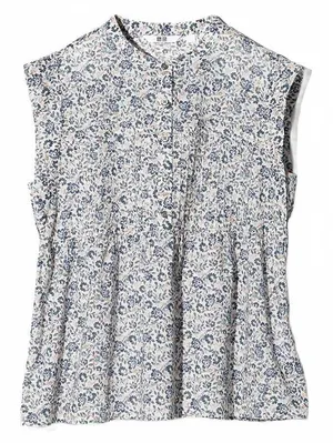 Uniqlo Light Cotton Pintuck Blouse | Sleeveless NWT Off White XL thumbnail 3