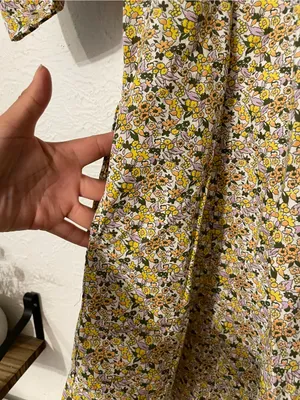 Anthropologie Yellow Floral Mini Dress Ruffle Short Sleeve Collared Printed SZ 4 thumbnail 6