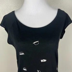 Umsteigen Top Womens M Black‎ Heels Hats Magician Bamboo Organic Cotton T-Shirt thumbnail 3
